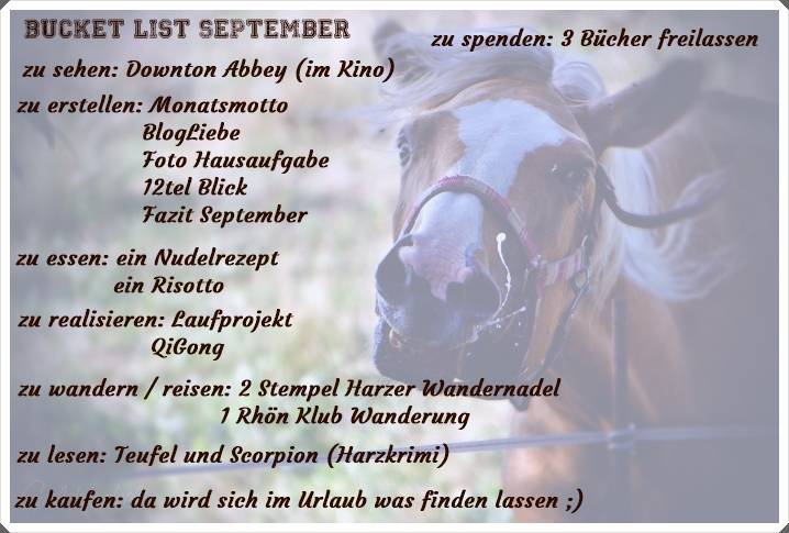 Bucket List September