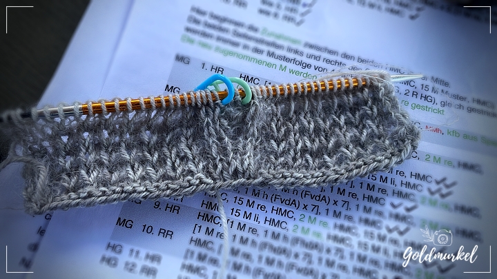 Anfang eines Strickstücks